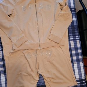 Track Suit with Rhinestones(jacket & pants)